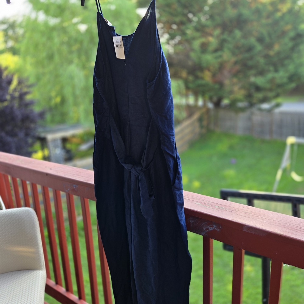 LOFT Deep Blue Sleeveless Jumpsuit